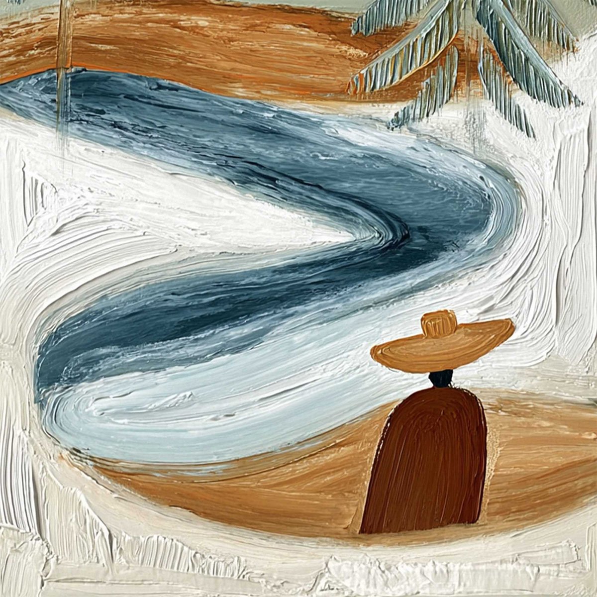 COASTAL REVERIE: Textured Wabi Sabi Coastal Landscape Painting