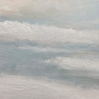 COASTAL SERENITY: Abstract Coastal Landscape Painting in Soft Blues and Neutrals