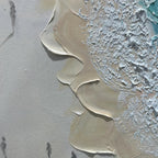 Vertical Impasto Beach Scene Oil Painting