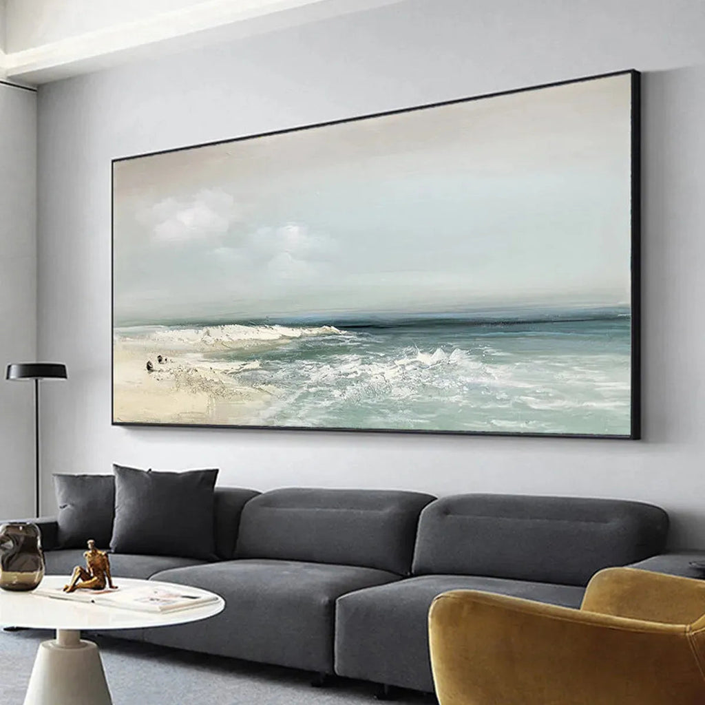 Tranquil Beach Landscape Oil Painting
