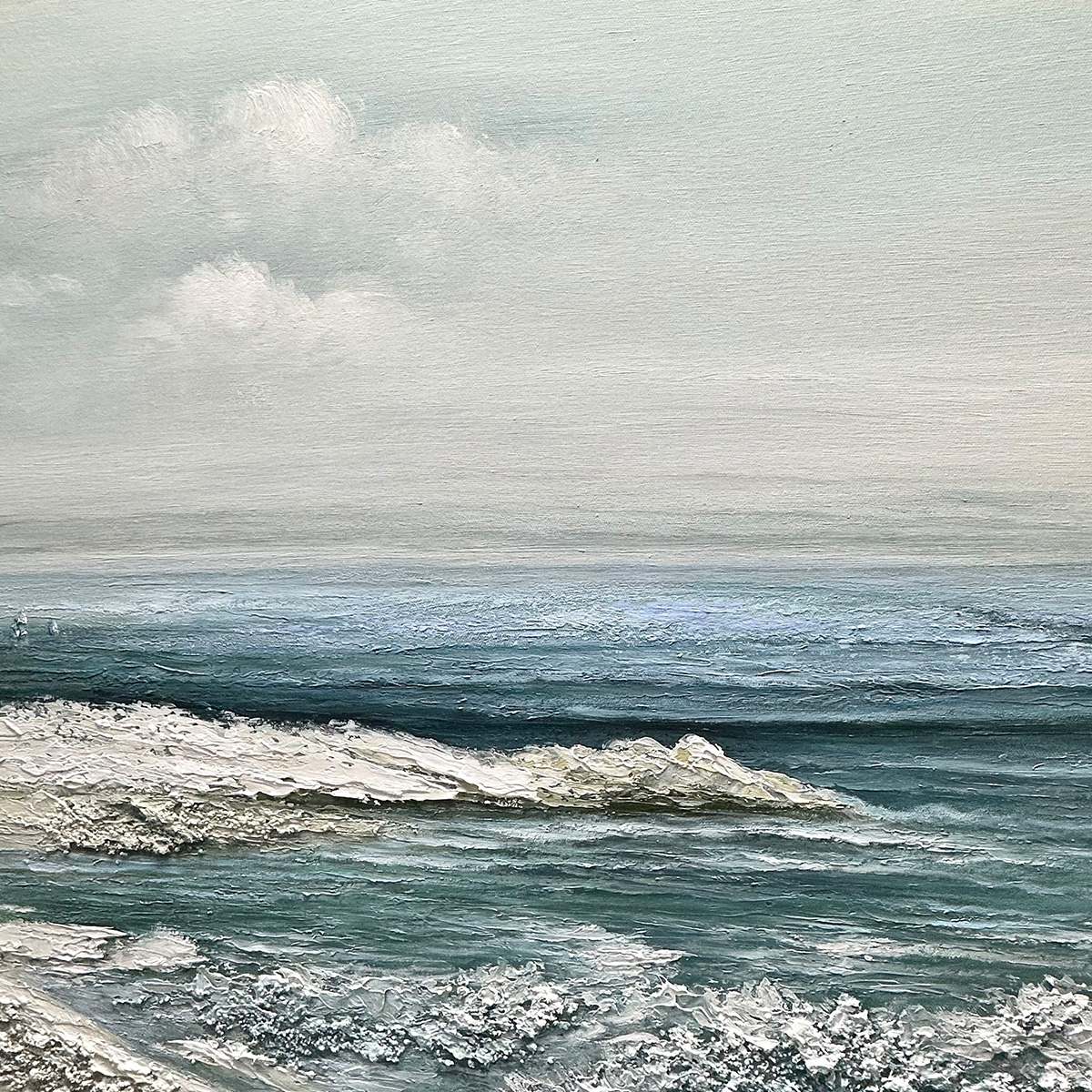 Tranquil Beach Landscape Oil Painting