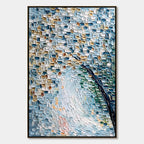 COBBLESTONE BLOSSOM: Heavily Textured Abstract Tree Painting with Palette Knife Detail