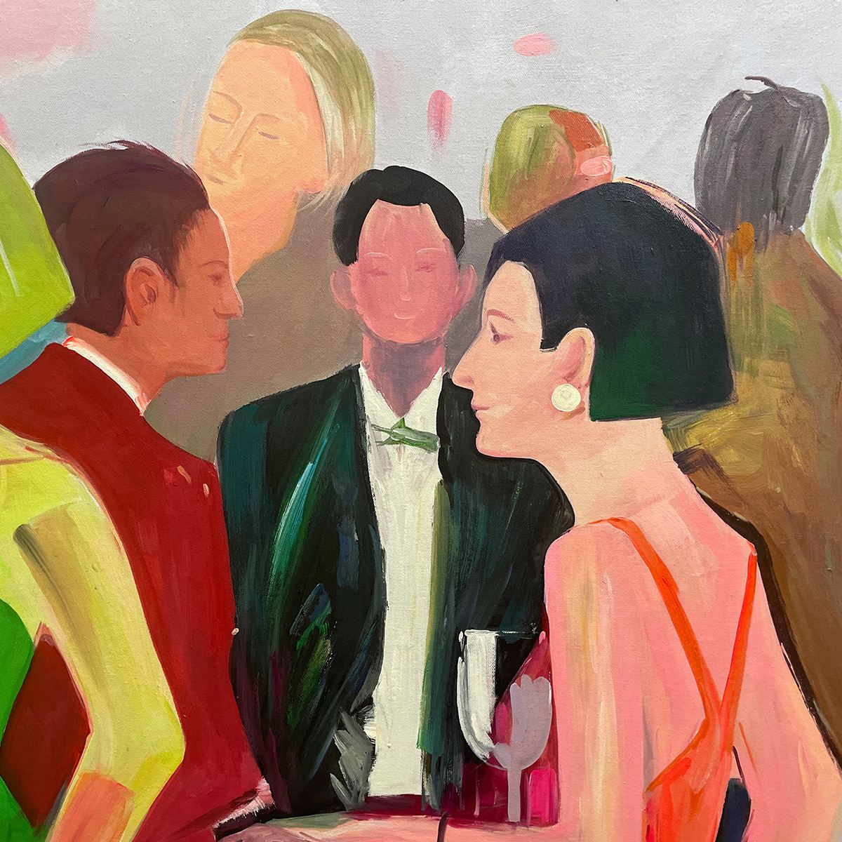 COCKTAIL HOUR: Figurative Oil Painting, Social Scene
