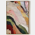 COLORFUL RIDGE: Textured Abstract Painting, Colorful Wall Art, Vertical Canvas, Impasto Decor