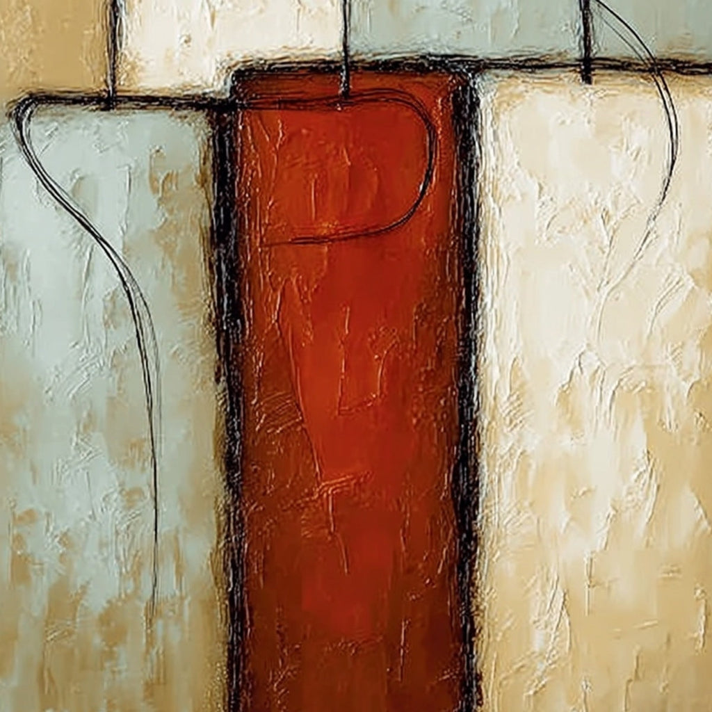 CONNECTION: Textured Minimalist Abstract Figurative Painting