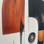 Construct: Original Modern Abstract Oil Painting - Black Brown Vertical Wall Art Decor