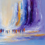 CONVERGENCE: Large Colorful Abstract Figurative Oil Painting