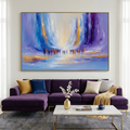 CONVERGENCE: Colorful Figures Walk To Radiant Light Blue Purple Gold Canvas