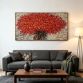 CRIMSON BURST:Textured Red Vibrant Explosion  Flowers Canvas