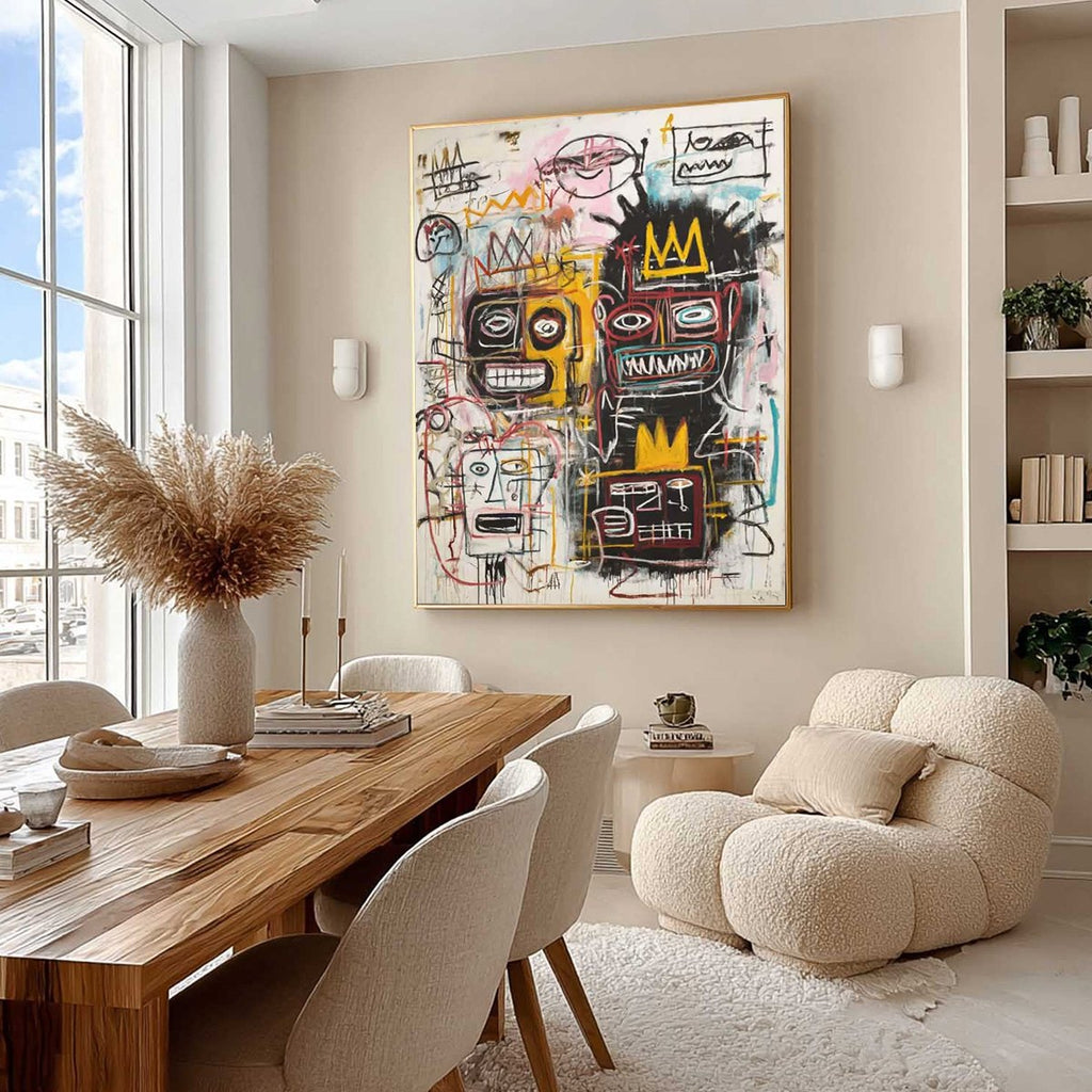 CROWNED FIGURES Graffiti-Style Portrait Oil Painting