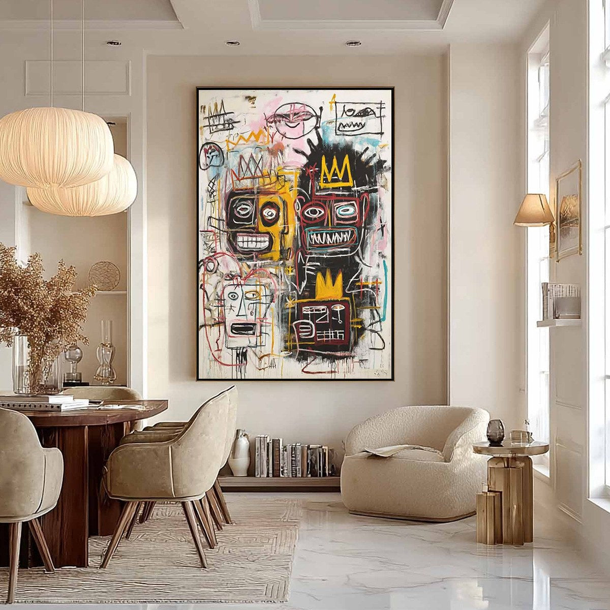 CROWNED FIGURES Graffiti-Style Portrait Oil Painting