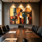 CUBIST GATHERING: Abstract Figure Wall Art Canvas