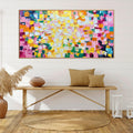 CONFETTI DREAM: Colorful Abstract Wall Art Impasto Canvas