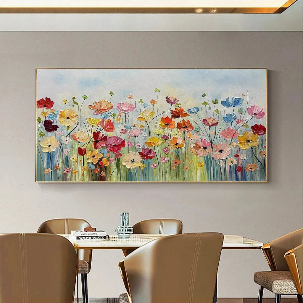 Hand-Painted Blooming Garden Wall Art
