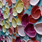 Colorful Petals Oil Painting - Abstract Floral Wall Art for Home Decor