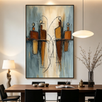 CONVERGENCE: Vertical Textured Abstract Figure Wall Art