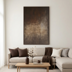 DARK BROWN TEXTURED ABSTRACT:  Rich Texture Minimalist Deep Brown Canvas