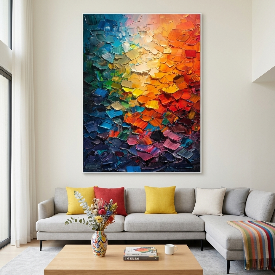 DATH AGUS SAOL：Colorful Abstract Textured Painting Canvas