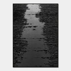RIPPLED EBONY CASCADE: Black Minimalist Textured Wall Art