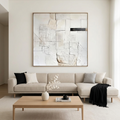 DECONSTRUCTED PLANS: White Off White Textured Lines Map Canvas