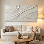 DESERT FLOW: Impasto Subtle Horizontal Lines Canvas