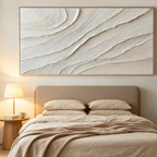 DESERT FLOW: Impasto Subtle Horizontal Lines Canvas