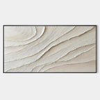 DESERT FLOW beige abstract minimalist textured painting for living room by Isabella Rossi.