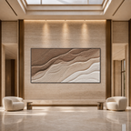 DESERT FLOW: Flowing Brown Beige Sand Dunes Textured Wabi Sabi Canvas