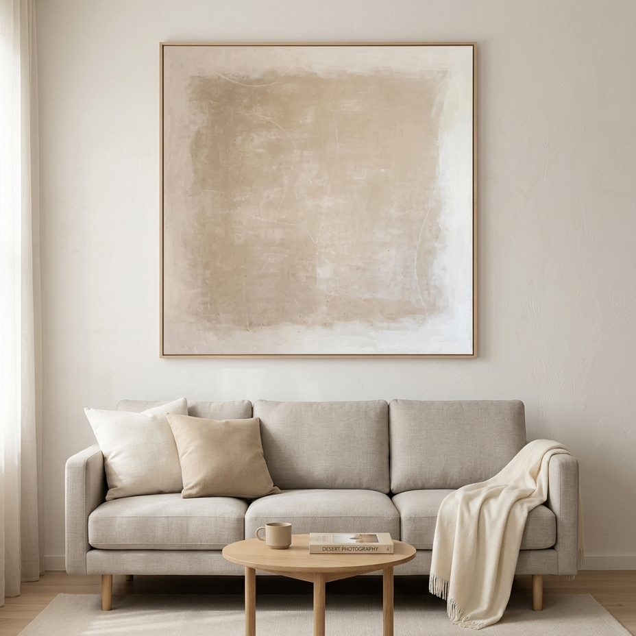 DESERT SANDS: Warm Beige Subtle Texture Desert Minimalist Landscape Canvas