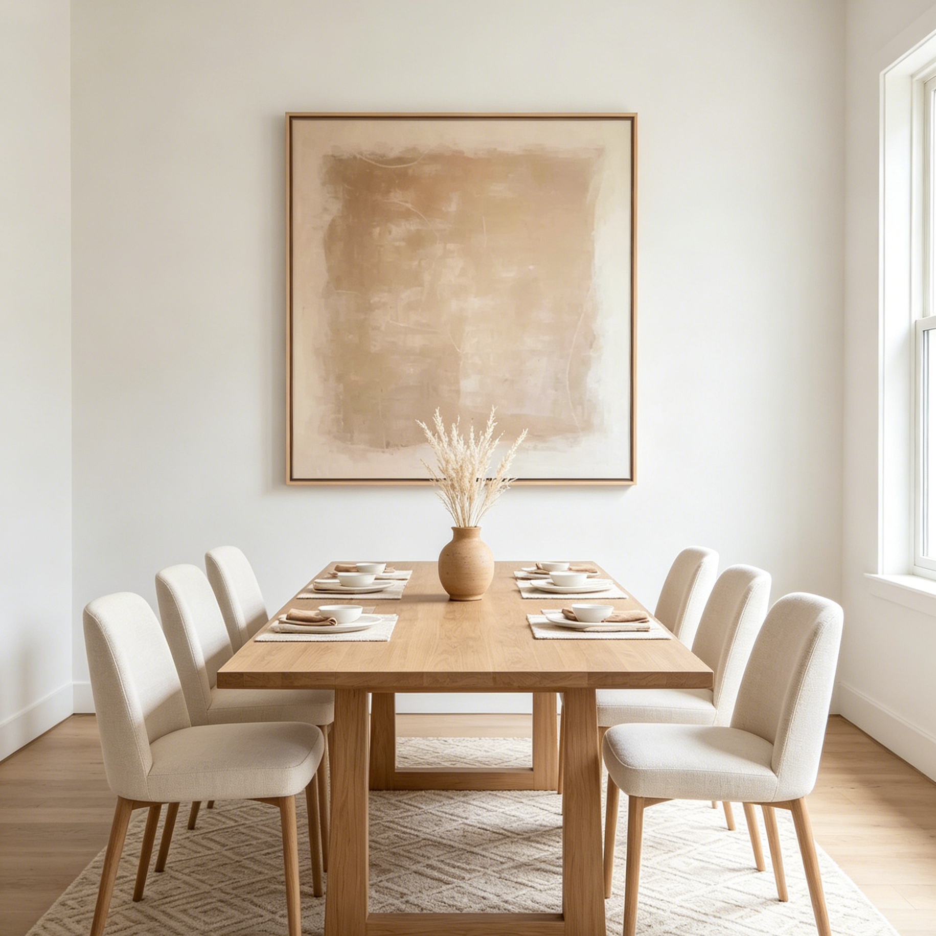 DESERT SANDS: Warm Beige Subtle Texture Desert Minimalist Landscape Canvas
