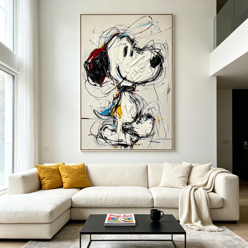 DREAMER'S DOODLE: Textured Pop Art Painting Playful Icon Scribbled Chaos