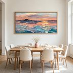 DUSK REFLECTIONS: Soft Sunset Water Light Panoramic Minimalist Canvas