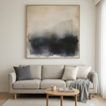 DUSK SHADOWS: Beige To Deep Grey Gradient Abstract Minimalist Oil Painting
