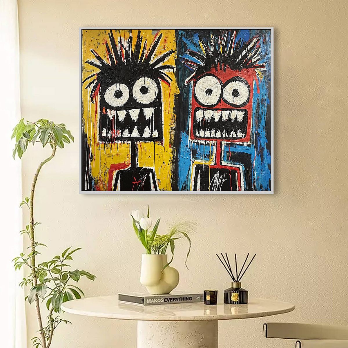 Duality: Original Abstract Portrait Oil Painting - Colorful, Expressive, Modern Wall Art Decor