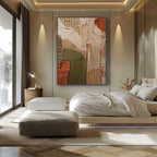Earthbound Harmony textured abstract impasto oil painting wall art