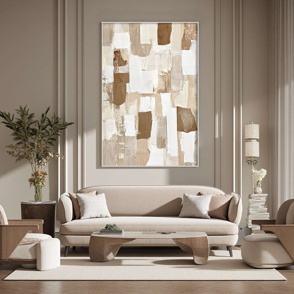 EARTHEN LAYERS: Wabi Sabi Textured Abstract Painting in Neutral Earth Tones