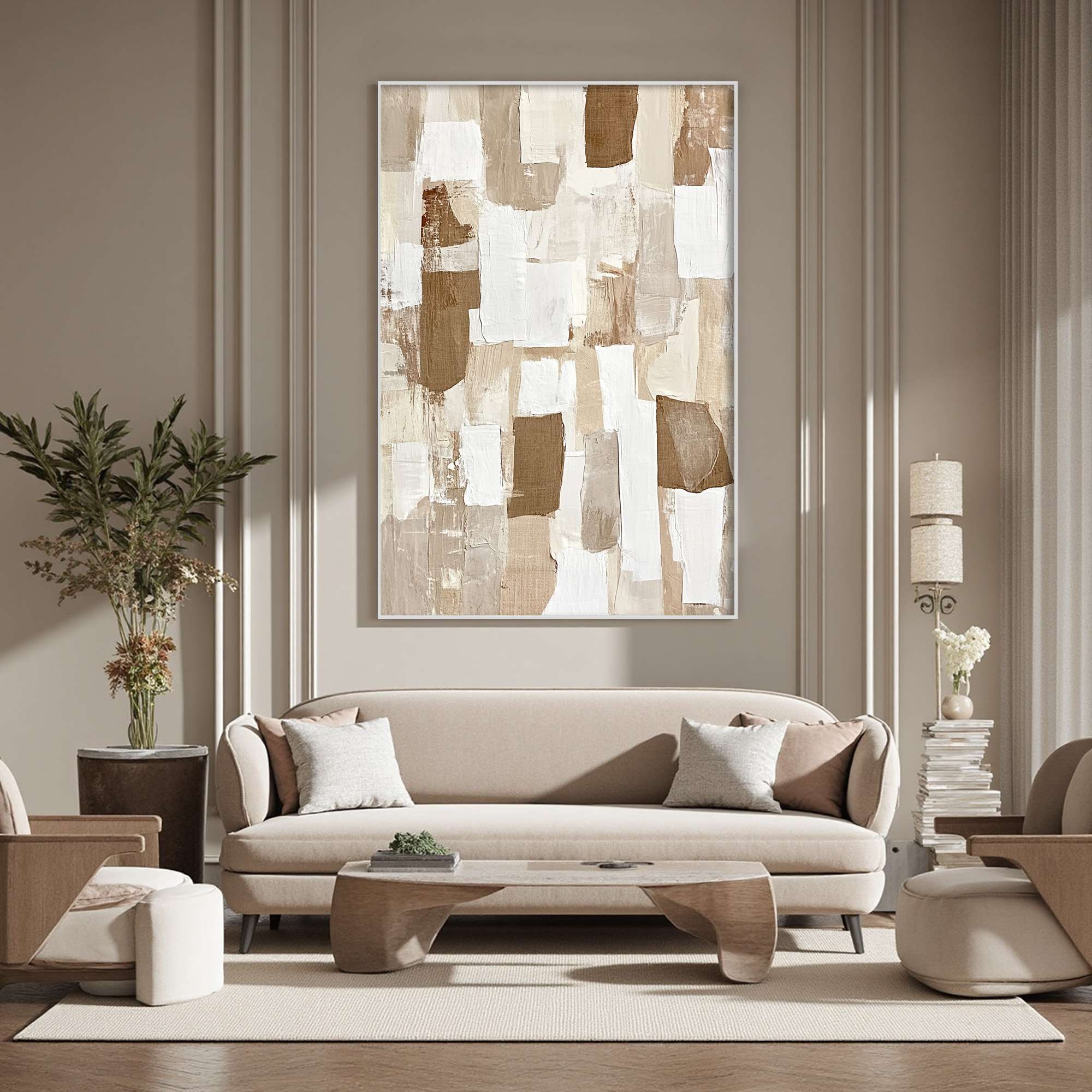 EARTHEN LAYERS: Wabi Sabi Textured Abstract Painting in Neutral Earth Tones