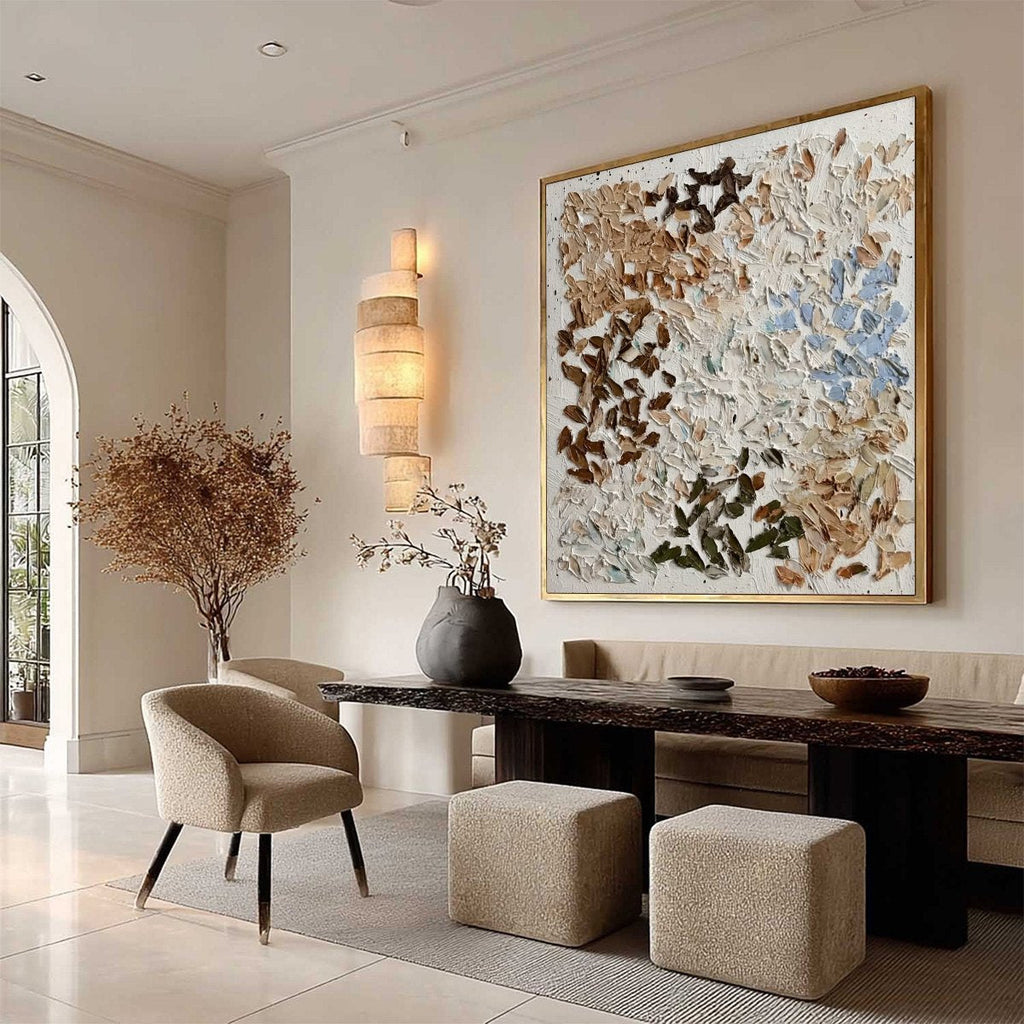 EARTH'S MOSAIC: Textured Wabi Sabi Abstract Impasto Painting