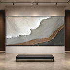 EARTH TONES: Beige Grey Brown White Layered Textured Wabi Sabi Canvas