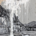 ECHO CHAMBER: Monochromatic Industrial Abstract Landscape Painting
