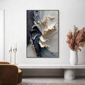 ECLIPSE IN BLOOM: Textured Wabi Sabi Abstract Floral Painting