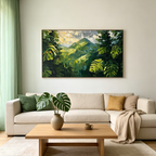 EMERALD ESCAPE:Impasto Monstera Canopy Secluded Valley Canvas