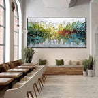 EMERALD HORIZON: Large Textured Abstract Landscape Painting with Gold Accents
