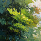 EMERALD LIGHT: Textured Forest Canopy Palette Knife Painting