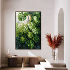 EMERALD SANCTUARY: Textured Green Monstera Leaf Impasto Oil Painting