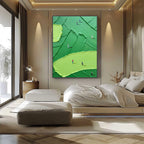 EMERALD FAIRWAY: Textured Impasto Golf Scene Painting