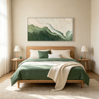 EMERALD FLOW: Flowing Green White Textured Panoramic Abstract Canvas