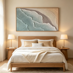 EMERALD WAVES: Textured Teal Rolling Waves Abstract Seascape Canvas