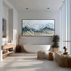 ETERNAL SUMMITS: Textured Wabi Sabi Mountain Landscape Painting