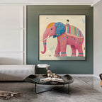 ELEPHANT DREAMS: Whimsical Pink Elephant And Child Canvas